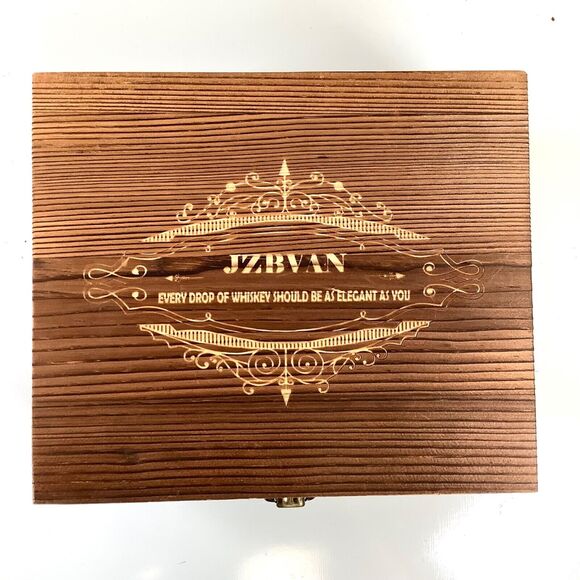 Pair Crystal Whiskey Glasses Gift Box Set Silk Lowball w/Rocks & Tongs JZBVAN - Picture 8 of 8